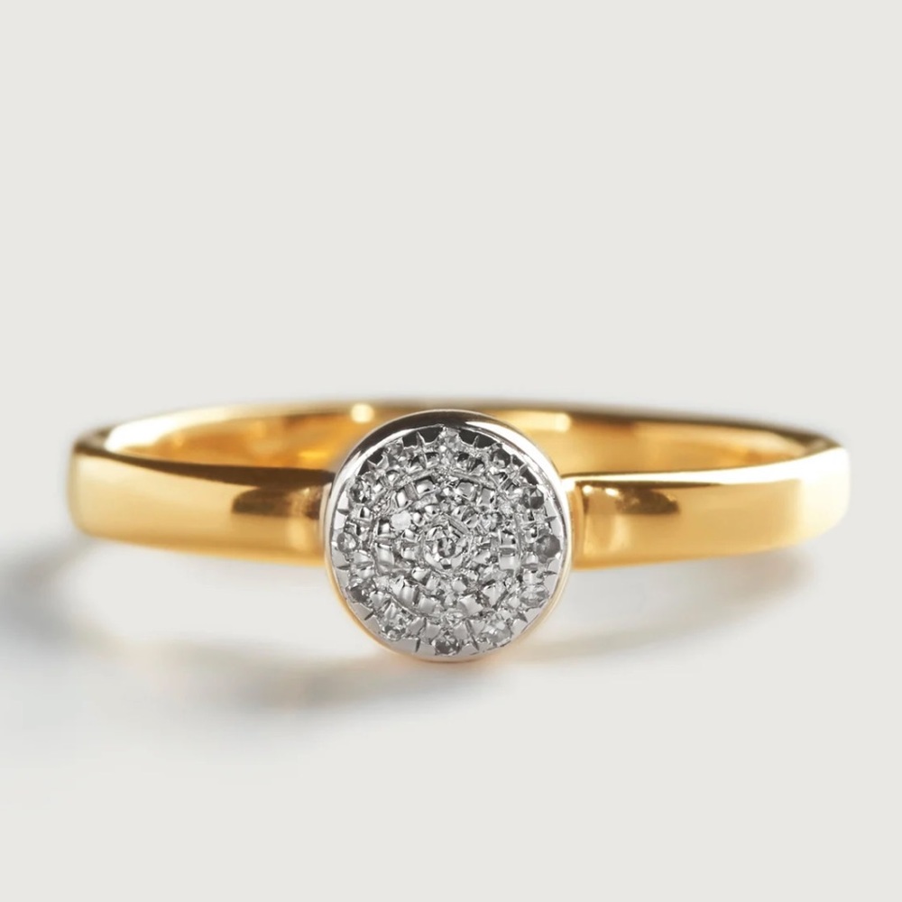 Monica vinadir 18k Gold vermeil with Diamond ring, Size 5.5, NWT